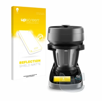 Parte frontale di una confezione del prodotto con il logo del marchio upscreen. Accanto è raffigurato il dispositivo Cecotec M