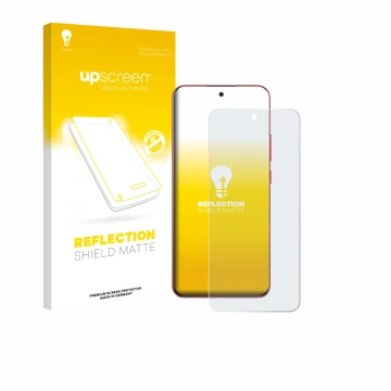 Parte frontale di una confezione del prodotto con il logo del marchio upscreen. Accanto è raffigurato il dispositivo Oppo A5 P