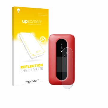 Parte frontale di una confezione del prodotto con il logo del marchio upscreen. Accanto è raffigurato il dispositivo Doro Leva