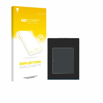 Parte frontale di una confezione del prodotto con il logo del marchio upscreen. Accanto è raffigurato il dispositivo Lenovo Yo