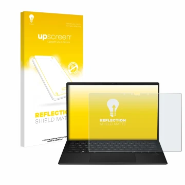 Parte frontale di una confezione del prodotto con il logo del marchio upscreen. Accanto è raffigurato il dispositivo ASUS ROG 