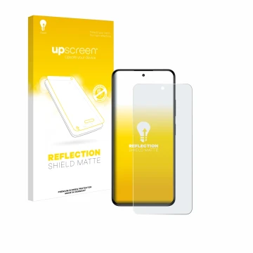 Parte frontale di una confezione del prodotto con il logo del marchio upscreen. Accanto è raffigurato il dispositivo myPhone N