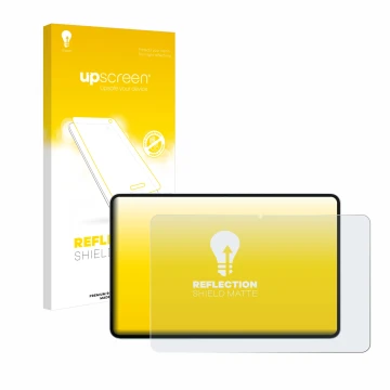 Parte frontale di una confezione del prodotto con il logo del marchio upscreen. Accanto è raffigurato il dispositivo Teclast T