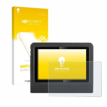 Parte frontale di una confezione del prodotto con il logo del marchio upscreen. Accanto è raffigurato il dispositivo Launch X-