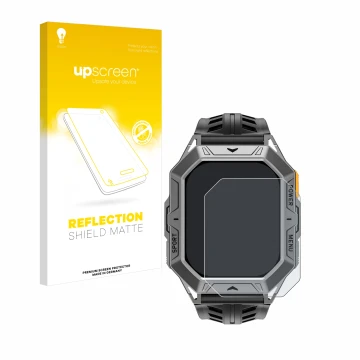 Parte frontale di una confezione del prodotto con il logo del marchio upscreen. Accanto è raffigurato il dispositivo Stahlgear