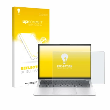 Parte frontale di una confezione del prodotto con il logo del marchio upscreen. Accanto è raffigurato il dispositivo HP EliteB