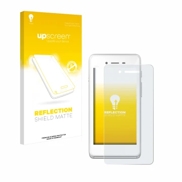 Parte frontale di una confezione del prodotto con il logo del marchio upscreen. Accanto è raffigurato il dispositivo Pax A50 w