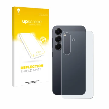 Parte frontale di una confezione del prodotto con il logo del marchio upscreen. Accanto è raffigurato il dispositivo Samsung G
