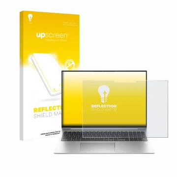 Parte frontale di una confezione del prodotto con il logo del marchio upscreen. Accanto è raffigurato il dispositivo HP EliteB