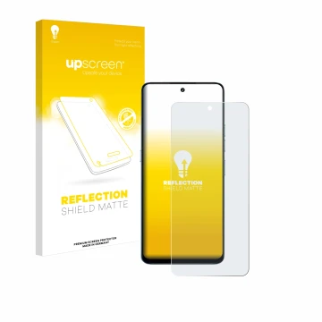 Parte frontale di una confezione del prodotto con il logo del marchio upscreen. Accanto è raffigurato il dispositivo Umidigi N