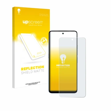 Parte frontale di una confezione del prodotto con il logo del marchio upscreen. Accanto è raffigurato il dispositivo Umidigi N