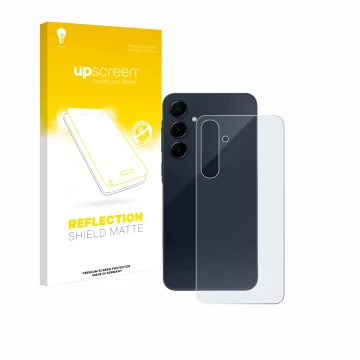 Parte frontale di una confezione del prodotto con il logo del marchio upscreen. Accanto è raffigurato il dispositivo Samsung G