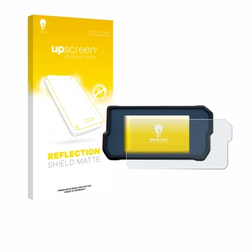 Parte frontale di una confezione del prodotto con il logo del marchio upscreen. Accanto è raffigurato il dispositivo KTM 390 /