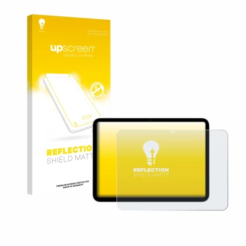 Parte frontale di una confezione del prodotto con il logo del marchio upscreen. Accanto è raffigurato il dispositivo Apple iPa