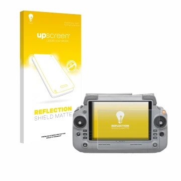 Parte frontale di una confezione del prodotto con il logo del marchio upscreen. Accanto è raffigurato il dispositivo DJI RC Pl