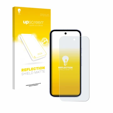 Parte frontale di una confezione del prodotto con il logo del marchio upscreen. Accanto è raffigurato il dispositivo Google Pi