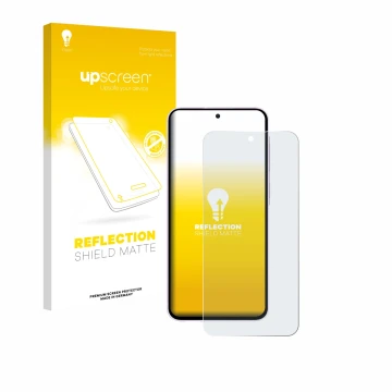 Parte frontale di una confezione del prodotto con il logo del marchio upscreen. Accanto è raffigurato il dispositivo Samsung G