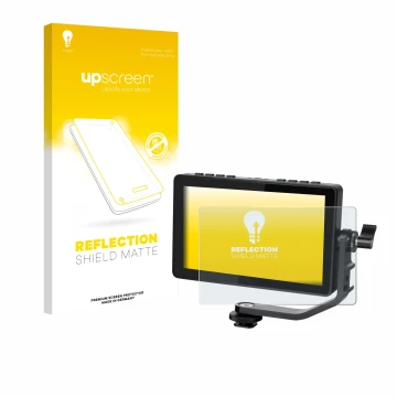 Parte frontale di una confezione del prodotto con il logo del marchio upscreen. Accanto è raffigurato il dispositivo Feelworld