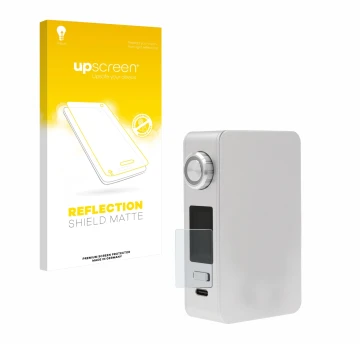 Parte frontale di una confezione del prodotto con il logo del marchio upscreen. Accanto è raffigurato il dispositivo Lost Vape