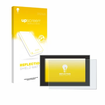 Parte frontale di una confezione del prodotto con il logo del marchio upscreen. Accanto è raffigurato il dispositivo Dacia Dus