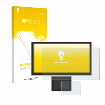 Parte frontale di una confezione del prodotto con il logo del marchio upscreen. Accanto è raffigurato il dispositivo Icom IC-7