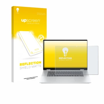 Parte frontale di una confezione del prodotto con il logo del marchio upscreen. Accanto è raffigurato il dispositivo HP OmniBo