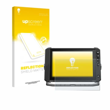 Parte frontale di una confezione del prodotto con il logo del marchio upscreen. Accanto è raffigurato il dispositivo Lowrance 