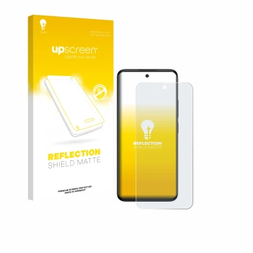 Parte frontale di una confezione del prodotto con il logo del marchio upscreen. Accanto è raffigurato il dispositivo TCL 60R 5