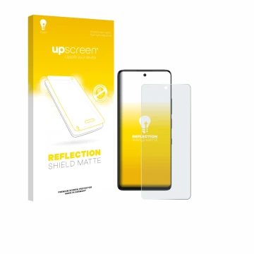 Parte frontale di una confezione del prodotto con il logo del marchio upscreen. Accanto è raffigurato il dispositivo TCL 60 Nx