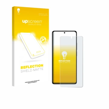 Parte frontale di una confezione del prodotto con il logo del marchio upscreen. Accanto è raffigurato il dispositivo Xiaomi Po