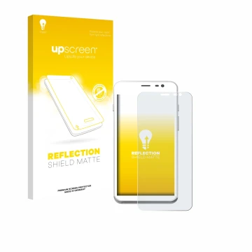 Parte frontale di una confezione del prodotto con il logo del marchio upscreen. Accanto è raffigurato il dispositivo Pax CCV F