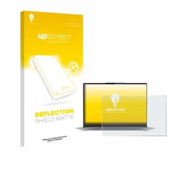 Parte frontale di una confezione del prodotto con il logo del marchio upscreen. Accanto è raffigurato il dispositivo Lenovo Th