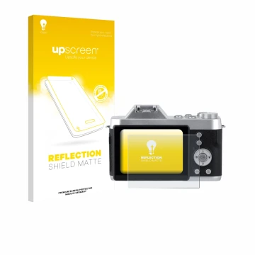 Parte frontale di una confezione del prodotto con il logo del marchio upscreen. Accanto è raffigurato il dispositivo Rollei Po