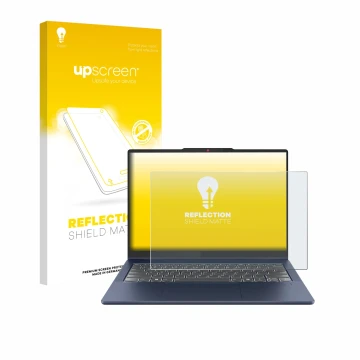 Parte frontale di una confezione del prodotto con il logo del marchio upscreen. Accanto è raffigurato il dispositivo Lenovo Id