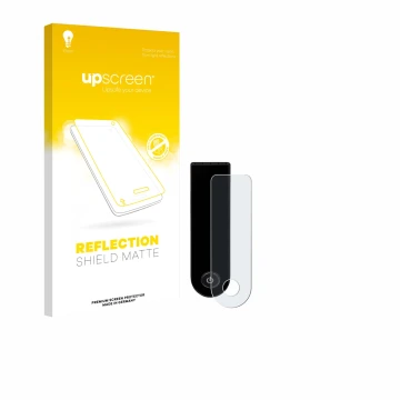 Parte frontale di una confezione del prodotto con il logo del marchio upscreen. Accanto è raffigurato il dispositivo Xiaomi El