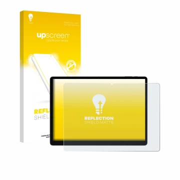 Parte frontale di una confezione del prodotto con il logo del marchio upscreen. Accanto è raffigurato il dispositivo Doogee Ta