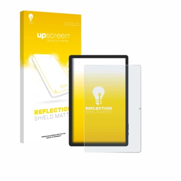 Parte frontale di una confezione del prodotto con il logo del marchio upscreen. Accanto è raffigurato il dispositivo Doogee Ta