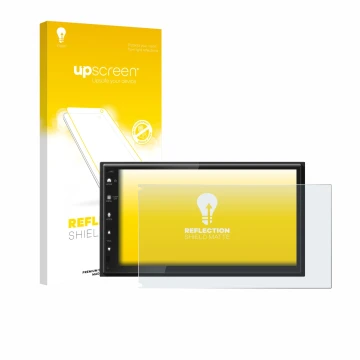 Parte frontale di una confezione del prodotto con il logo del marchio upscreen. Accanto è raffigurato il dispositivo Kenwood D