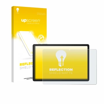 Parte frontale di una confezione del prodotto con il logo del marchio upscreen. Accanto è raffigurato il dispositivo Doogee Ta