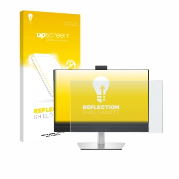 Parte frontale di una confezione del prodotto con il logo del marchio upscreen. Accanto è raffigurato il dispositivo Dell Pro 