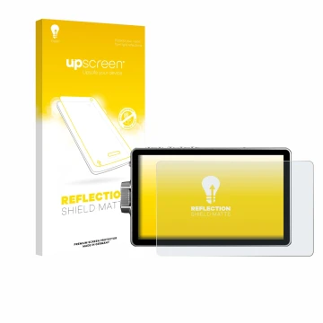 Parte frontale di una confezione del prodotto con il logo del marchio upscreen. Accanto è raffigurato il dispositivo Viltrox D