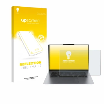 Parte frontale di una confezione del prodotto con il logo del marchio upscreen. Accanto è raffigurato il dispositivo Lenovo Th