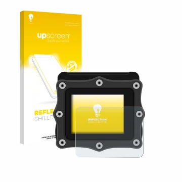 Parte frontale di una confezione del prodotto con il logo del marchio upscreen. Accanto è raffigurato il dispositivo Shearwate