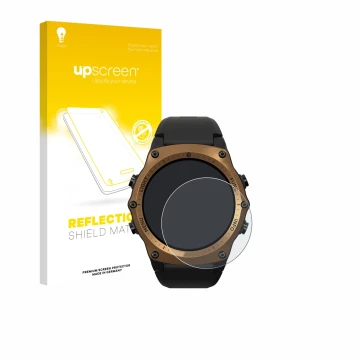 Parte frontale di una confezione del prodotto con il logo del marchio upscreen. Accanto è raffigurato il dispositivo Shearwate