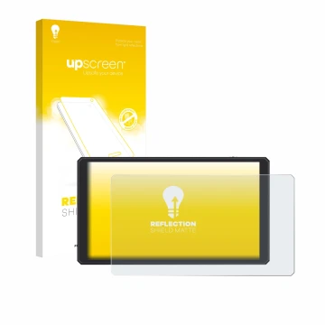 Parte frontale di una confezione del prodotto con il logo del marchio upscreen. Accanto è raffigurato il dispositivo Feelworld