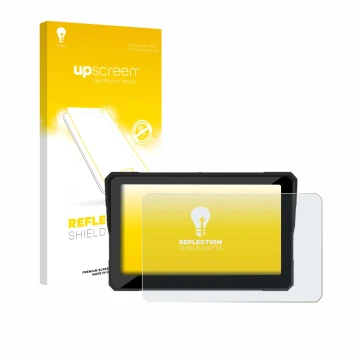 Parte frontale di una confezione del prodotto con il logo del marchio upscreen. Accanto è raffigurato il dispositivo Carpuride