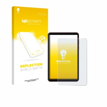 Parte frontale di una confezione del prodotto con il logo del marchio upscreen. Accanto è raffigurato il dispositivo Blackview