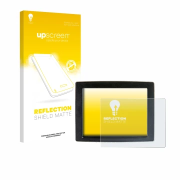 Parte frontale di una confezione del prodotto con il logo del marchio upscreen. Accanto è raffigurato il dispositivo John Deer