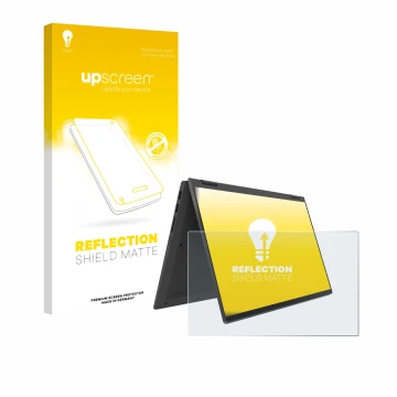 Parte frontale di una confezione del prodotto con il logo del marchio upscreen. Accanto è raffigurato il dispositivo Lenovo Id