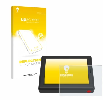 Parte frontale di una confezione del prodotto con il logo del marchio upscreen. Accanto è raffigurato il dispositivo XC Tracer